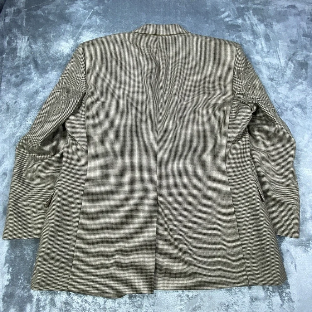 Jos A Bank Blazer Men's 40S Brown Jacket Sport Coat Houndstooth‎ 100% Wool Suit